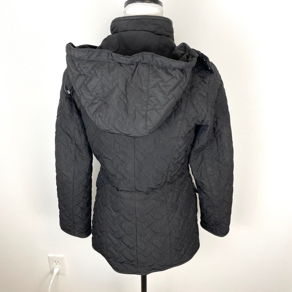 Cole Haan Quilted Hooded Lightweight Jacket In Black Size XS - Picture 8 of 13